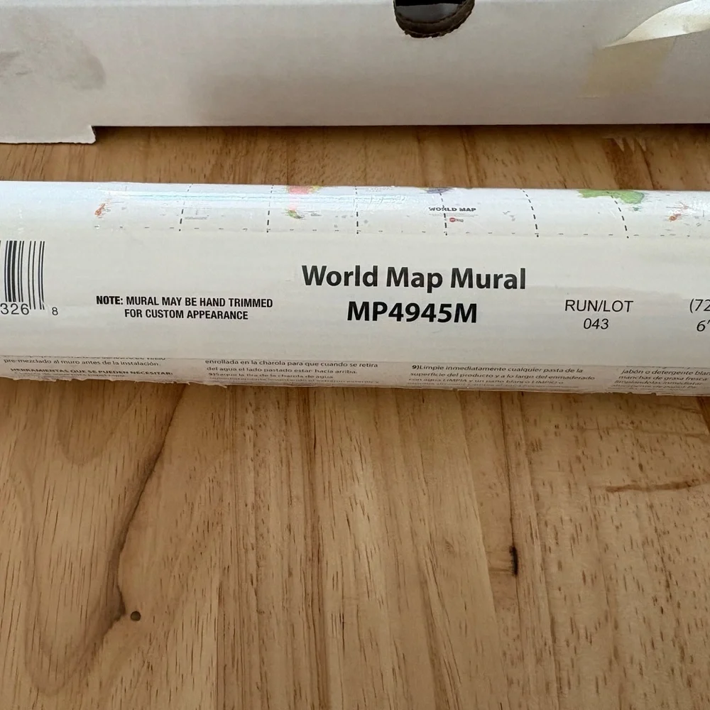 World Map Mural - Multicolor by York Wallcoverings